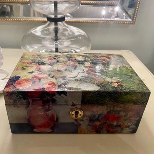 *NOT FOR SALE/SOLD* Jewelry Box, multi-coloured (9" L x 6" W x 3 1/2" H)